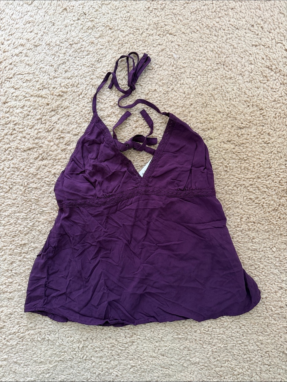 Brandy melville purple  Edith lace halter tank top
